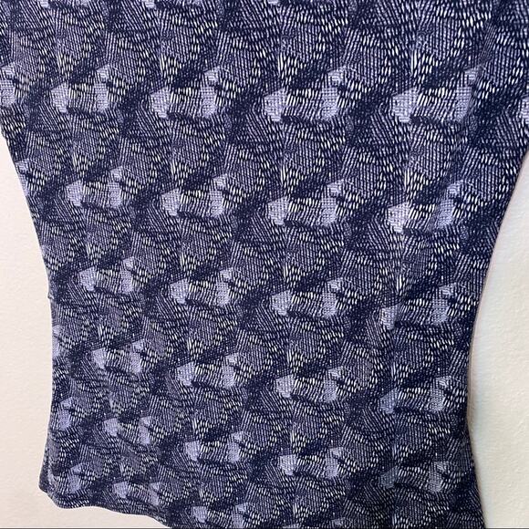 Worthington Gathered Neck Black White Pattern M - Picture 9 of 11